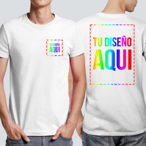 Camiseta blanca personalizada a dos caras